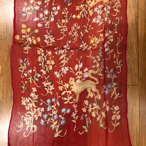 NEW Silk Scarf - Unicorn Medieval Tapestry Design